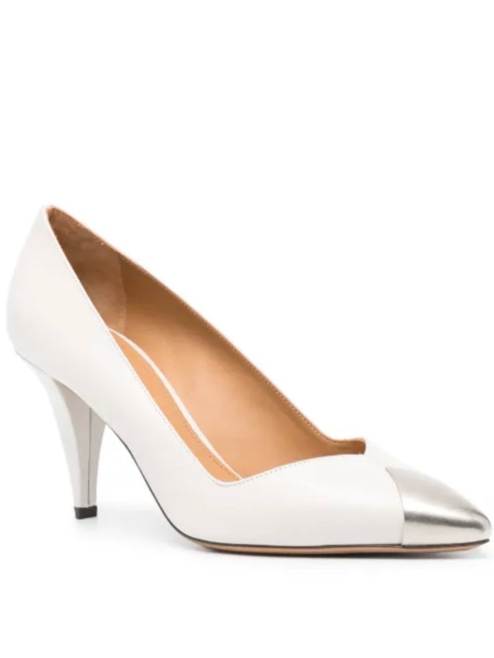 Isabel Marant White Pumps with Silver Cap Toe